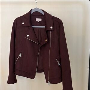 Women's Burgundy Suede Jacket